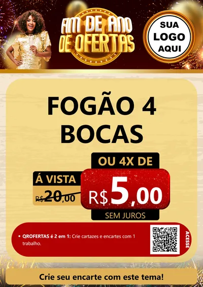 Modelo de Cartaz para Cartaz A4 Vertical com o tema Fim de Ano de Ofertas para Móveis e Eletro