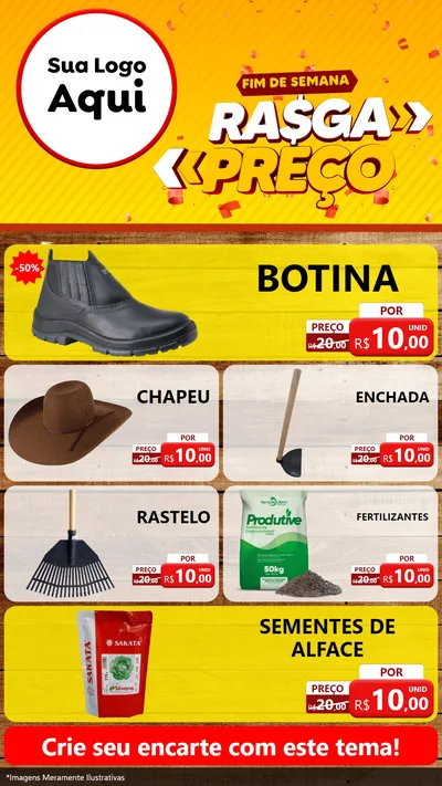 Modelo de TV para TV Vertical com o tema Fim de Semana Rasga Preços para Agropecuária
