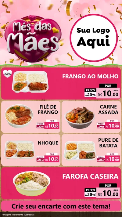 Modelo de TV para TV Vertical com o tema Mês das Mães para Restaurante