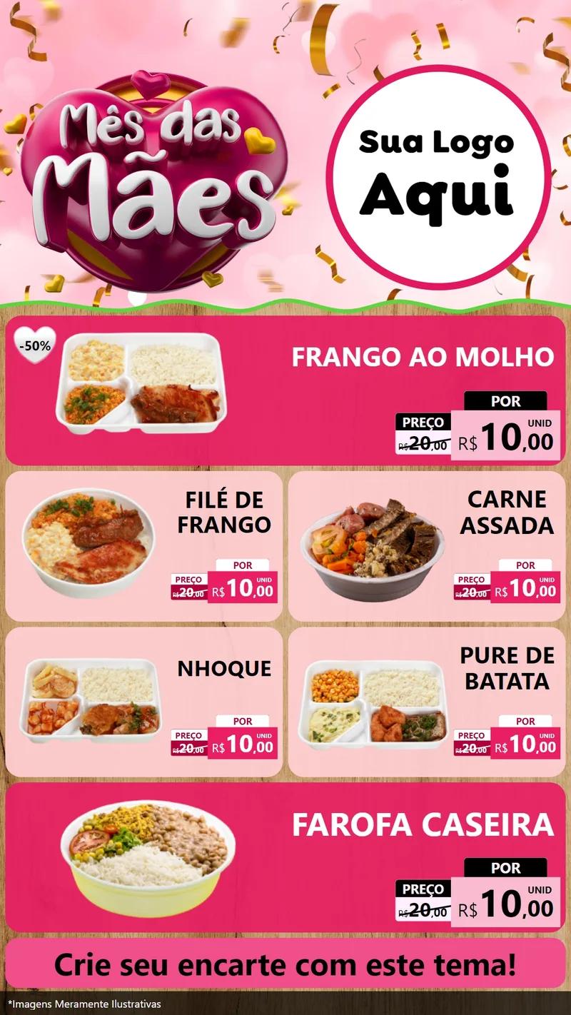 Modelo de TV para TV Vertical com o tema Mês das Mães para Restaurante