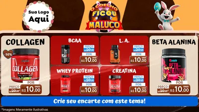 Modelo de TV para TV Horizontal com o tema O Coelho Ficou Maluco - Páscoa para Suplementos alimentares