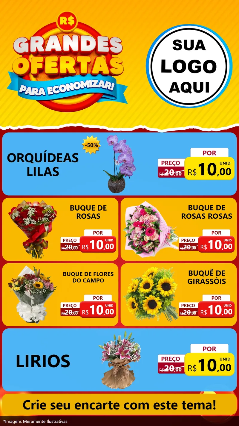 Modelo de TV para TV Vertical com o tema Grandes Ofertas Para Economizar! para Floricultura e jardim