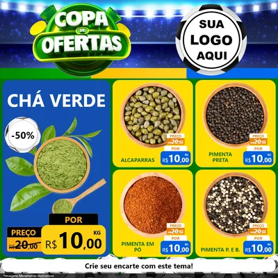 Modelo de Rede Social para Feed Facebook com o tema Copa de Ofertas para Produtos Naturais