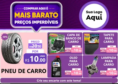 Modelo de Encarte para Encarte A4 Horizontal com o tema Mais Barato para Auto peças