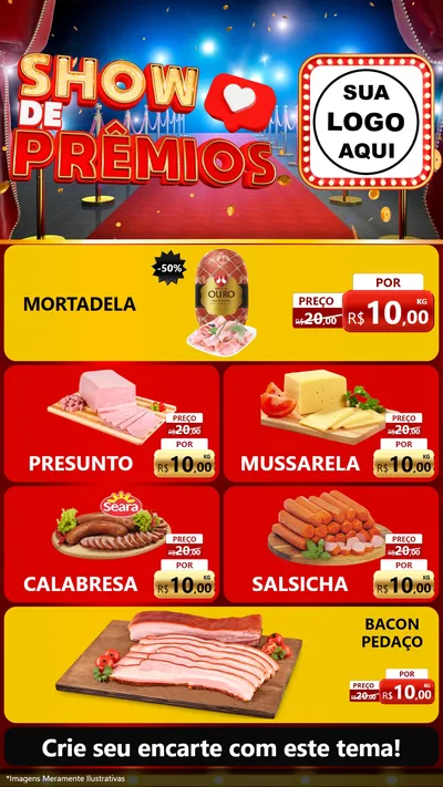 Modelo de TV para TV Vertical com o tema Show de Prêmios para Frios e Laticínios