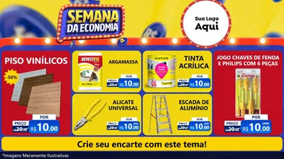 Modelo de TV para TV Horizontal com o tema Semana da Economia para Material para Construção