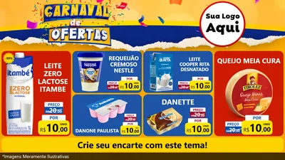 Modelo de TV para TV Horizontal com o tema Carnaval de Ofertas para Frios e Laticínios