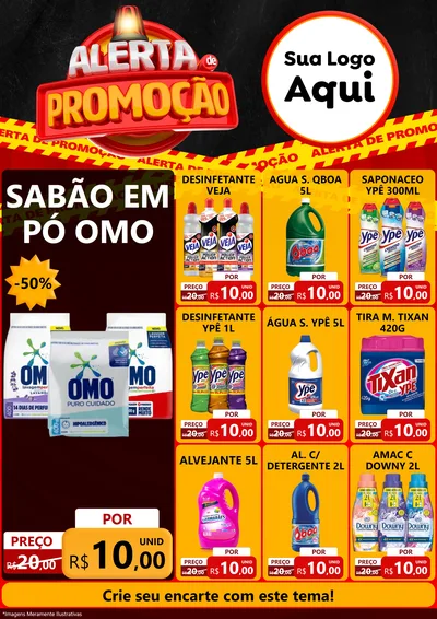 Modelo de Encarte para Encarte A4 Vertical com o tema Alerta de Promoção para Produtos de Limpeza