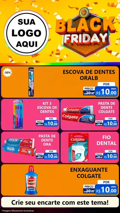 Modelo de TV para TV Vertical com o tema Black Friday para Higiene Pessoal