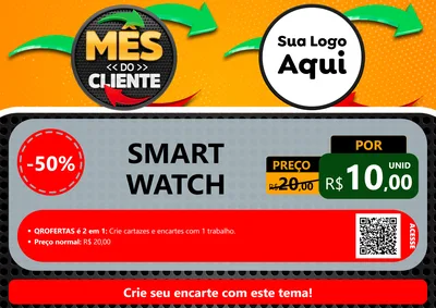 Modelo de Cartaz para Cartaz A4 Horizontal com o tema Mês do Cliente para Informática