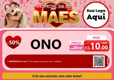 Modelo de Cartaz para Cartaz A4 Horizontal com o tema Especial Dia Das Mães para Óticas
