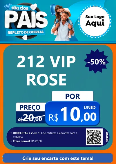 Modelo de Cartaz para Cartaz A4 Vertical com o tema Dia Dos Pais Repleto de Ofertas para Perfumes