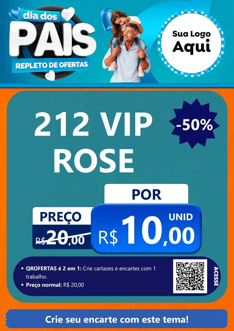 Modelo de Cartaz para Cartaz A4 Vertical com o tema Dia Dos Pais Repleto de Ofertas para Perfumes