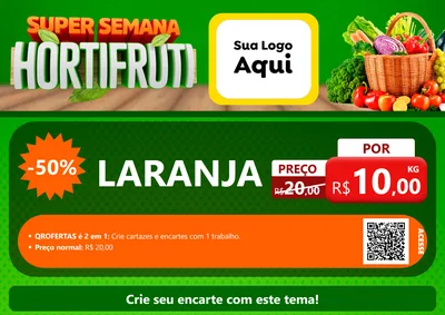 Modelo de Cartaz para Cartaz A4 Horizontal com o tema Super Semana Hortifrúti para Hortifrúti