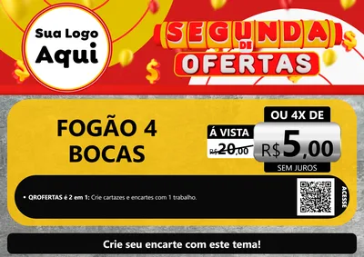 Modelo de Cartaz para Cartaz A4 Horizontal com o tema Segunda de Ofertas para Móveis e Eletro