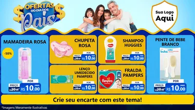 Modelo de TV para TV Horizontal com o tema Ofertas do Dia dos Pais para Bebês