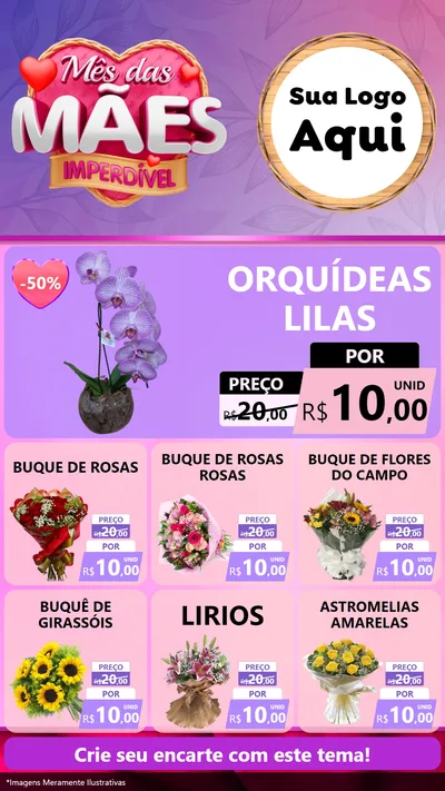 Modelo de Rede Social para Stories com o tema Mês das Mães Imperdível para Floricultura e jardim