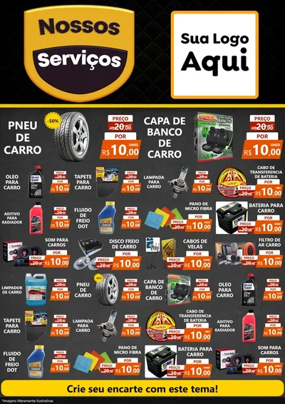 Modelo de Encarte para Encarte A4 Vertical com o tema Nossos Serviços para Auto peças