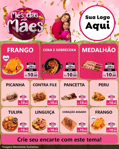 Modelo de Rede Social para Feed Instagram com o tema Mês das Mães para Assados