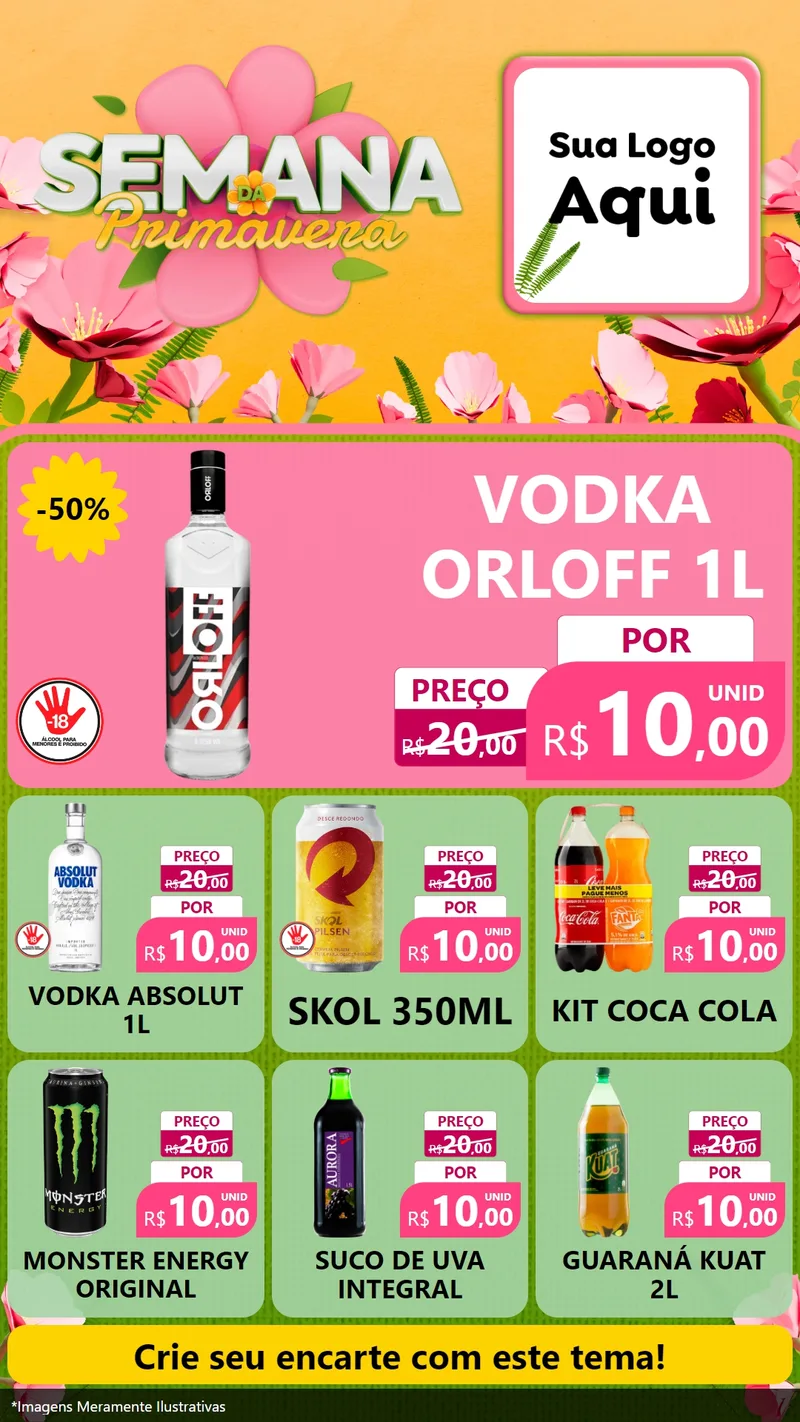 Modelo de Rede Social para Stories com o tema Semana da Primavera para Distribuidora de bebidas