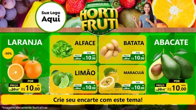 Modelo de TV para TV Horizontal com o tema Domingo do Hortifrúti para Hortifrúti