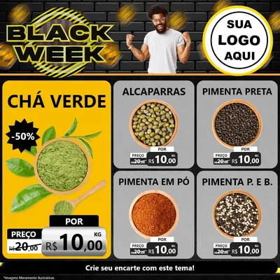 Modelo de Rede Social para Feed Facebook com o tema Black Week para Produtos Naturais