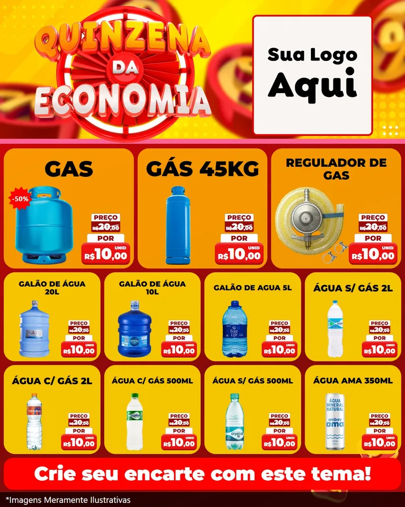 Modelo de Rede Social para Feed Instagram com o tema Quinzena Da Economia para Água e gás