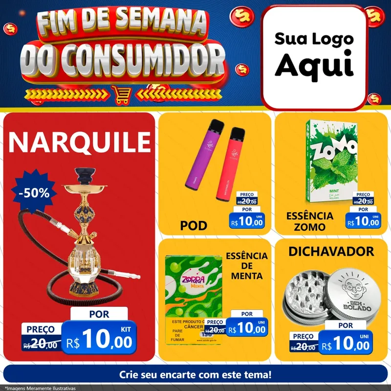 Modelo de Rede Social para Feed Facebook com o tema Fim de Semana do Consumidor para Tabacaria
