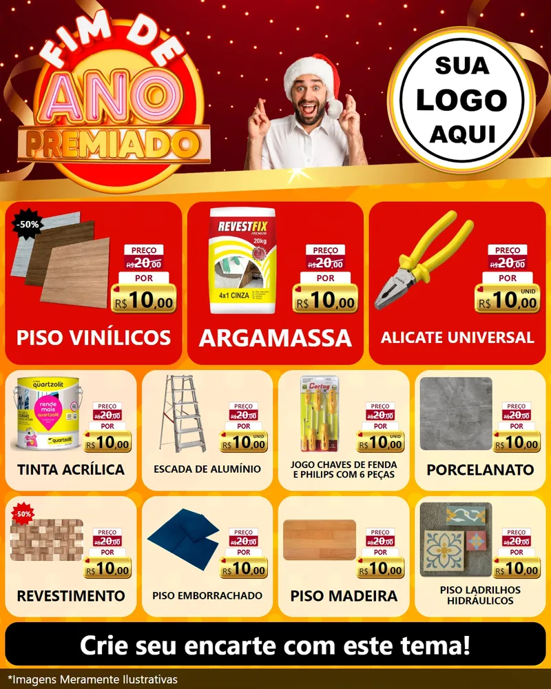 Modelo de Rede Social para Feed Instagram com o tema Fim de Ano Premiado para Material para Construção