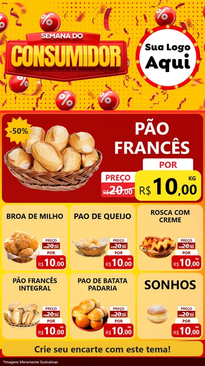 Modelo de Rede Social para Stories com o tema Semana do Consumidor para Padaria