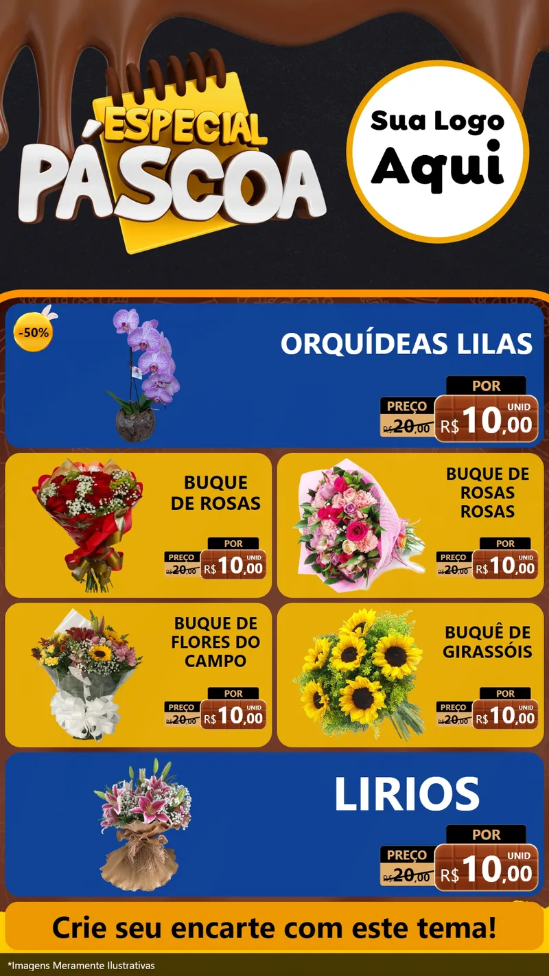 Modelo de TV para TV Vertical com o tema Especial Páscoa para Floricultura e jardim