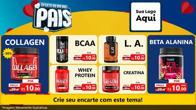 Modelo de TV para TV Horizontal com o tema Oferta Do Dia Dos Pais para Suplementos alimentares
