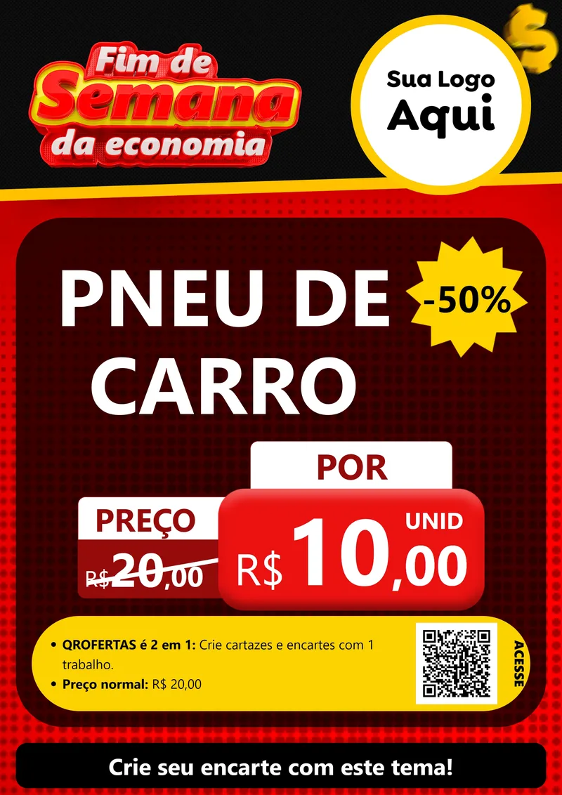 Modelo de Cartaz para Cartaz A4 Vertical com o tema Fim de Semana da Economia para Auto peças