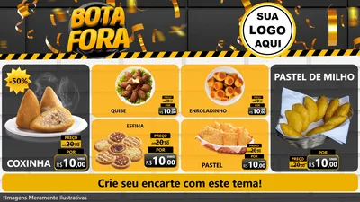 Modelo de TV para TV Horizontal com o tema Bota Fora para Salgadaria
