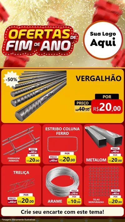 Modelo de Rede Social para Stories com o tema Ofertas de Fim de Ano para Ferragens