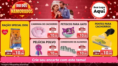 Modelo de TV para TV Horizontal com o tema Dia Dos Namorados para Pet Shop