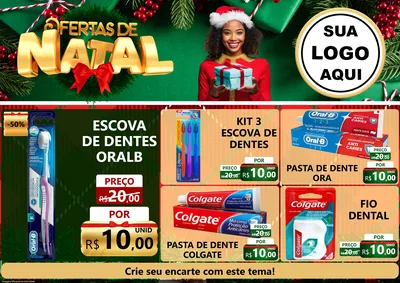 Modelo de Encarte para Encarte A4 Horizontal com o tema Ofertas de Natal para Higiene Pessoal