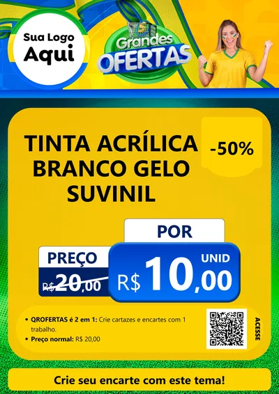 Modelo de Cartaz para Cartaz A4 Vertical com o tema Grandes Ofertas para Tintas e Ferramentas