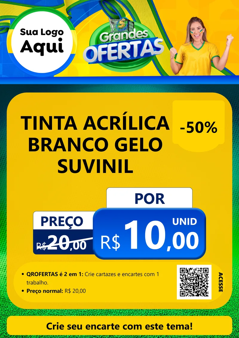 Modelo de Cartaz para Cartaz A4 Vertical com o tema Grandes Ofertas para Tintas e Ferramentas