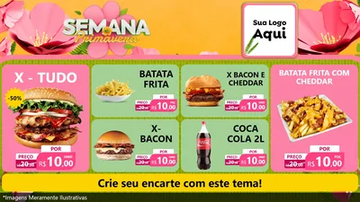 Modelo de TV para TV Horizontal com o tema Semana da Primavera para Hamburgueria