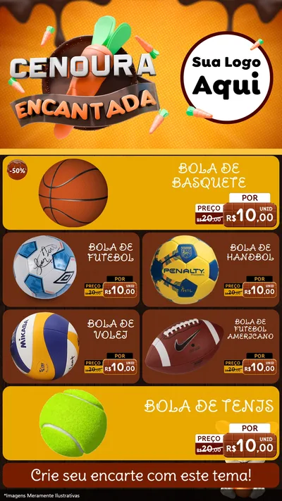 Modelo de TV para TV Vertical com o tema Cenoura Encantada - Páscoa para Artigos Esportivos