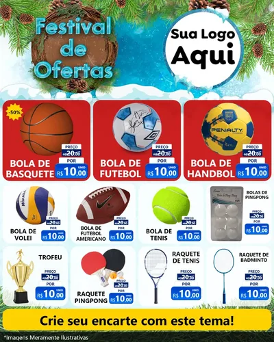 Modelo de Rede Social para Feed Instagram com o tema Festival de Ofertas - Inverno para Artigos Esportivos
