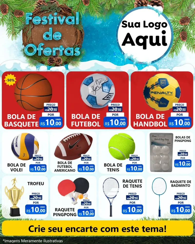 Modelo de Rede Social para Feed Instagram com o tema Festival de Ofertas - Inverno para Artigos Esportivos