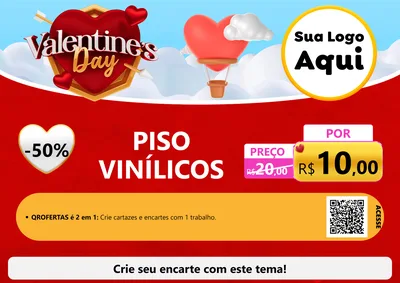 Modelo de Cartaz para Cartaz A4 Horizontal com o tema Valentine's Day para Material para Construção