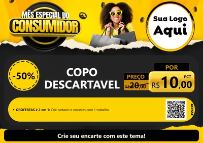 Modelo de Cartaz para Cartaz A4 Horizontal com o tema Mês Especial do Consumidor para Embalagens