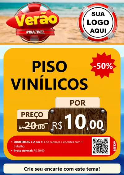 Modelo de Cartaz para Cartaz A4 Vertical com o tema Verão Imbatível para Material para Construção