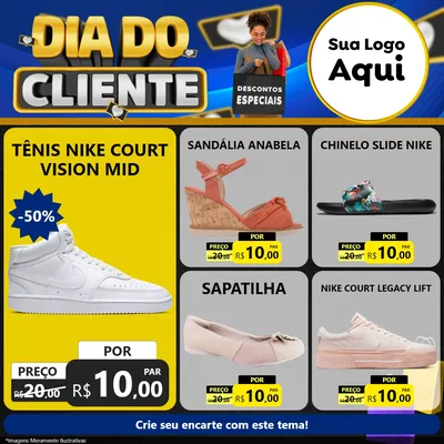 Modelo de Rede Social para Feed Facebook com o tema Dia Do Cliente para Calçados