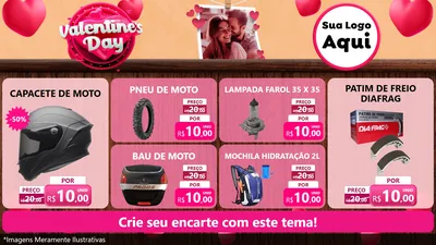 Modelo de TV para TV Horizontal com o tema Valentine's Day para Moto peças