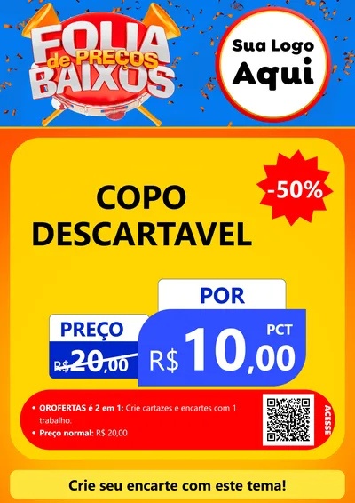 Modelo de Cartaz para Cartaz A4 Vertical com o tema Folia de Preços Baixos para Embalagens