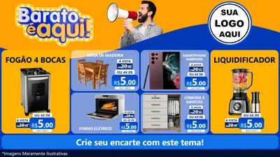Modelo de TV para TV Horizontal com o tema Barato é aqui para Móveis e Eletro